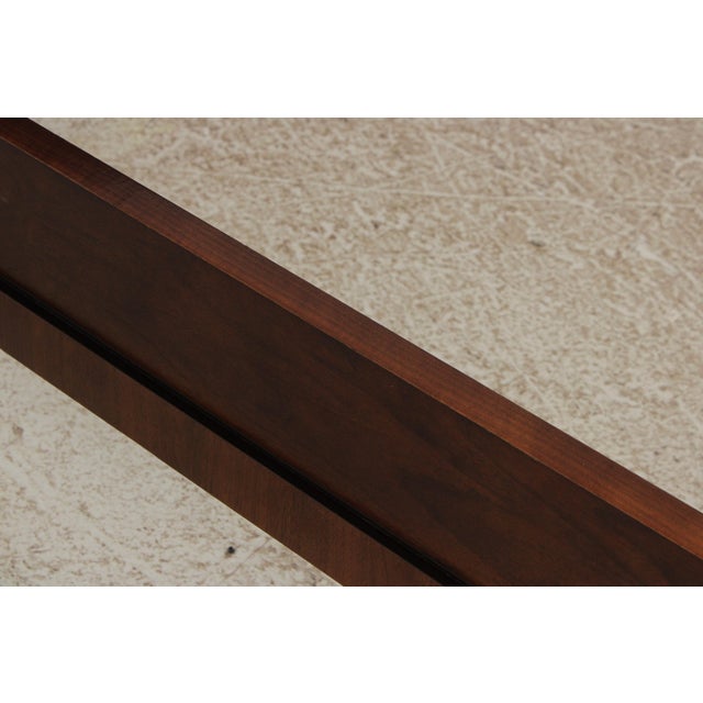 Baker Leather Mahogany Mid Century Modern King Size Bed For Sale - Image 12 of 16