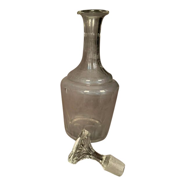 English Cut Glass Decanting Bottle With Lid, Circa 1920s For Sale