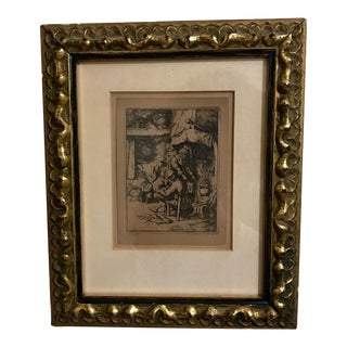 Adriaen Van Ostade, Original Dutch Etching, "The Family", Dated 1648 For Sale