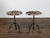 Mid-Century Modern Pair of Midcentury French Guéridon Tables with Zebra Hide and Iron Tripod Bases For Sale - Image 3 of 11