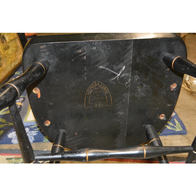 Dartmouth 1769 Nichols & Stone Black Wooden Arm / Captains Chair College Lodge Library For Sale - Image 18 of 18