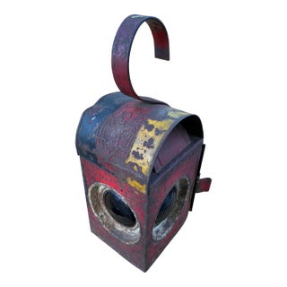 Industrial London Railroad & Public Works Lantern MCM Bat Accent Lantern For Sale