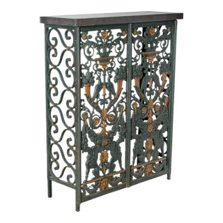 Marble and Steel Heat Register Cover/ Console For Sale