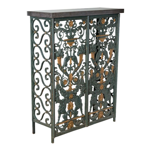 Marble and Steel Heat Register Cover/ Console For Sale