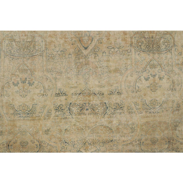 Rug & Kilim Oversized Antique Kermanshah Rug in Gold & Beige Floral Pattern - Rug & Kilim For Sale - Image 4 of 7
