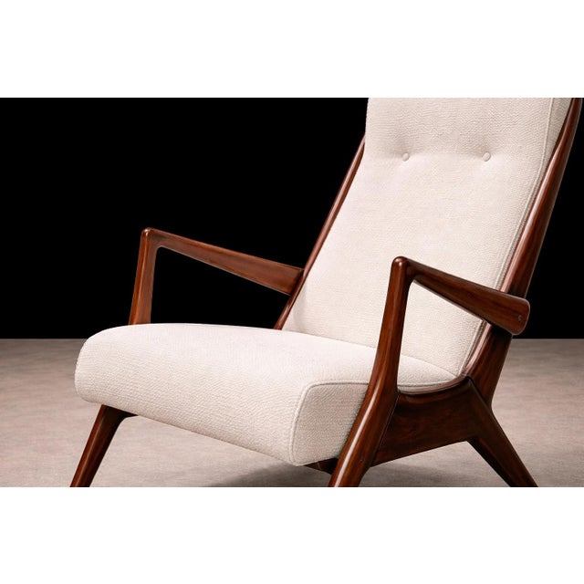 Wood Armchair in Hardwood and Bouclé by John Graz, 1950s For Sale - Image 7 of 10