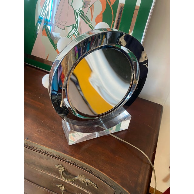 1970s 1970s Charles Hollis Jones Light Up Vanity Mirror For Sale - Image 5 of 8