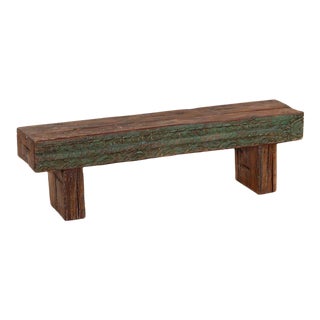 Indian Teakwood Bench Constructed From Antique Architectural Elements For Sale