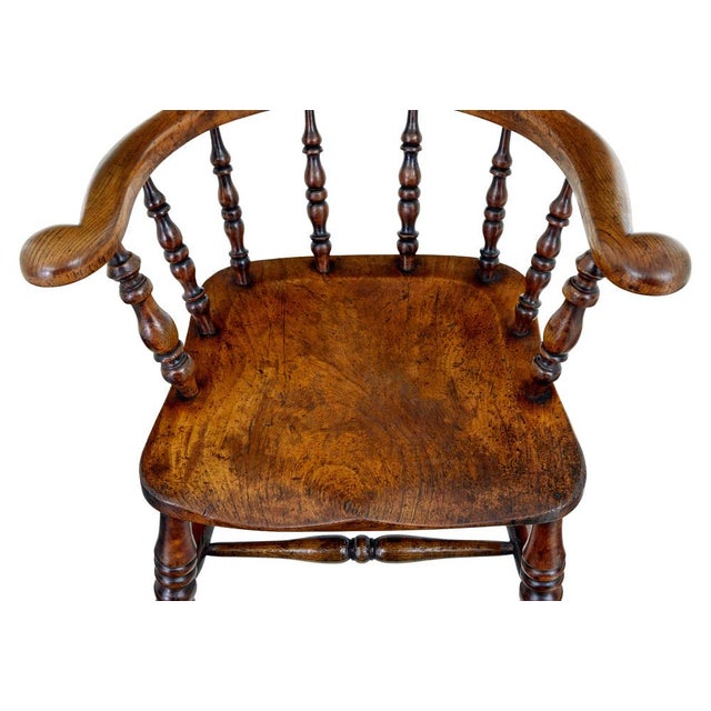 Mid 19th Century Elm Captains Armchair, 1860s For Sale - Image 9 of 10
