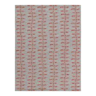 Scandinavian Style Kilim Rug in Gray, Red & Pink by Rug & Kilim 3x10 For Sale