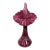 Vintage MCM Fenton Cranberry Pulpit Fern Opalescent Tulip Vase For Sale