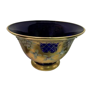 Murano Glass Fruit Bowl with Gold and Enamel, 1970s