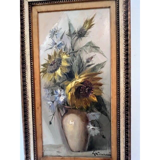 Vintage Italian Floral Still Life Oil Painting by Grimani, W. T. Burger Co. For Sale In West Palm - Image 6 of 10