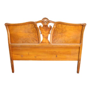 French Style Walnut Headboard/Double For Sale