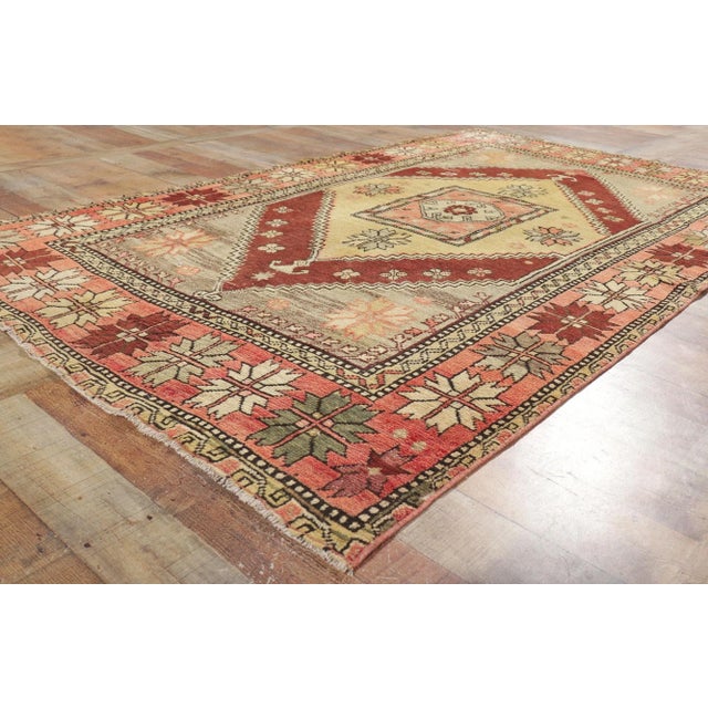 Mid 20th Century Vintage Turkish Oushak Rug - 04'08 X 07'10 For Sale - Image 5 of 11