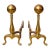 Vintage Colonial Revival Brass Ball-Top Fireplace Andirons – Pair For Sale