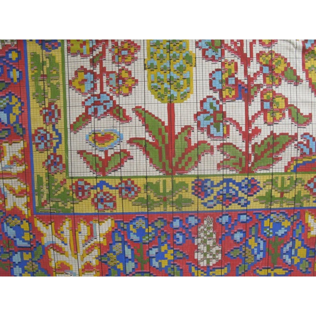 Abstract Antique Textile Design Gouache on Paper For Sale - Image 3 of 10
