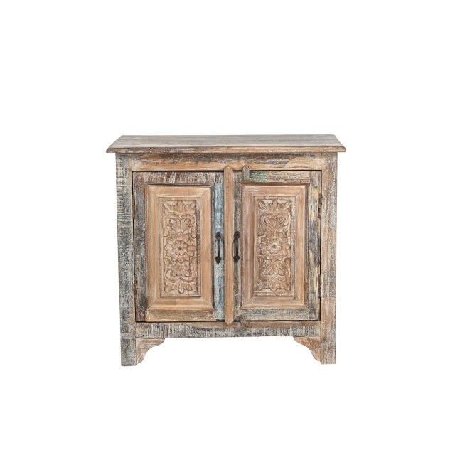This Cabinet/Buffet Constructed from Antique Indian Carved Door Panels preserves the artistry and character of traditional...