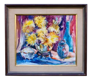 Vintage Floral Still Life "Yellow Bouquet" by Ethel Lunenfeld