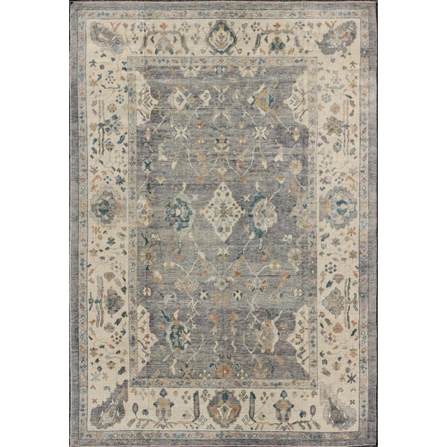 Tribal Design Turkish Oushak Rug by Keivan Woven Arts 10'3 X 14'3 For Sale - Image 10 of 10