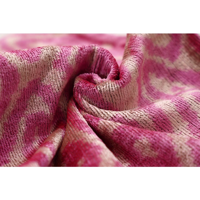 Textile Rose Silk Velvet Pillow 16x24 Handmade Luxury Lumbar Cushion For Sale - Image 7 of 9