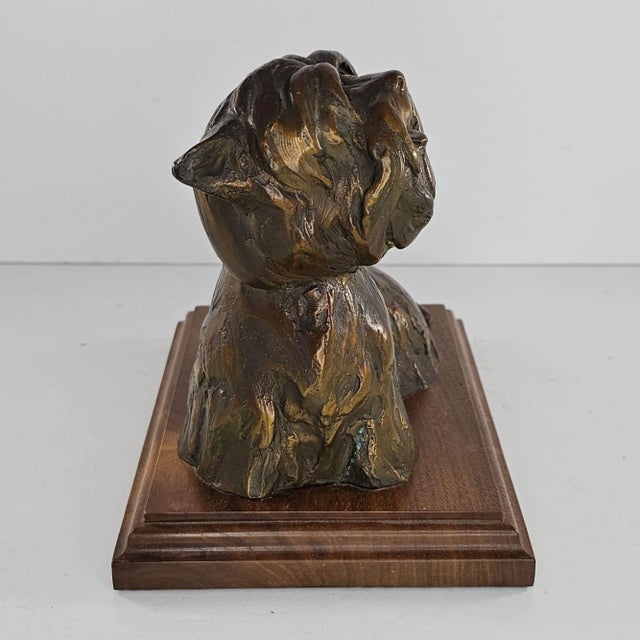 This limited edition Sandy Scott Bronze Yorkshire Terrier Maltese Dog Sculpture, signed and numbered 2/100, captures the...