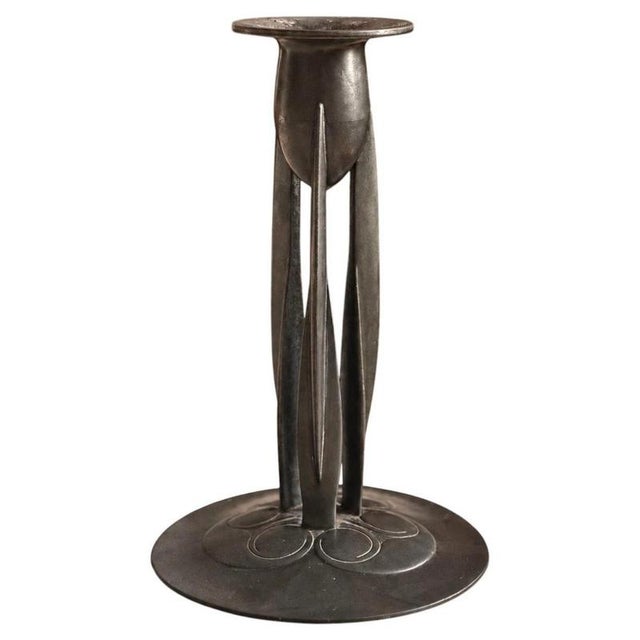 Tudric Pewter Pattern 0223 Candlestick by Archibald Knox for Liberty & Co., 1902 For Sale - Image 7 of 7
