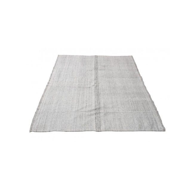 Mid-Century Modern Silver Gray Vintage Kilim Rug - 5`11″ X 8`2″ For Sale - Image 3 of 6