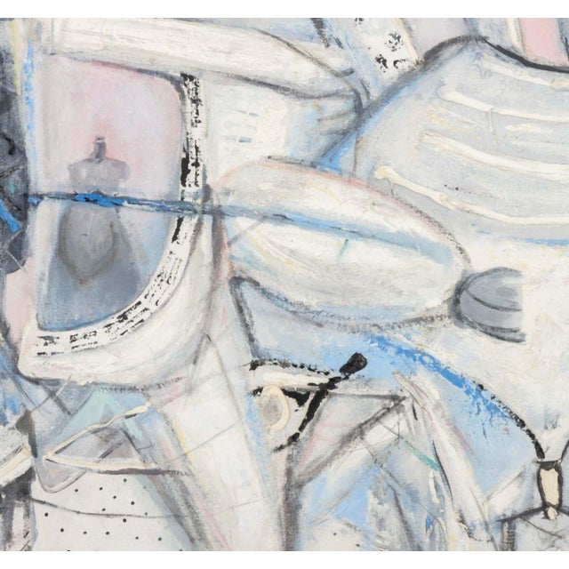 Mid 20th Century Mid 20th Century Agudelo Abstract Figural Composition Oil on Canvas For Sale - Image 5 of 11