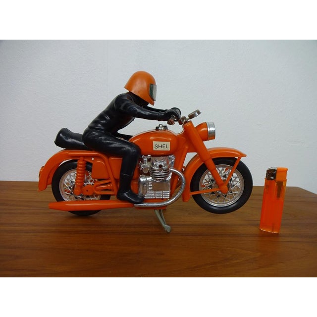 Large Vintage Orange Plastic Motorcycle, 1970s For Sale - Image 9 of 14