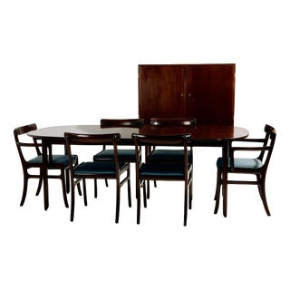 Rungstedlund Mahogany Dining Set by Ole Wanscher for Poul Jeppesen Møbelfabrik, 1960s, Set of 8 For Sale