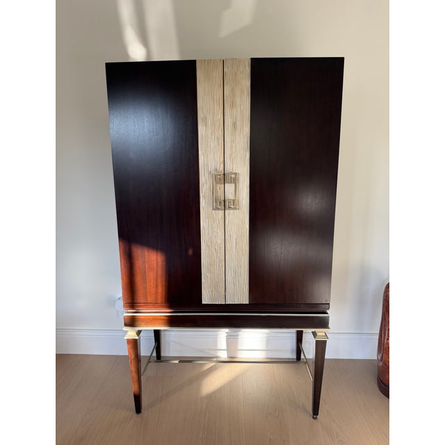 Ethan Allen Evansview Bar Cabinet Hollywood Regency "Showstopper" Indonesian Mahogany. Modernist / Mid-Century Modern For Sale In Los Angeles - Image 6 of 7