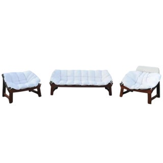 Mid-Century Norwegian Prototype 3-Seater Sofa and Lounge Chairs from Ekornes, Set of 3 For Sale