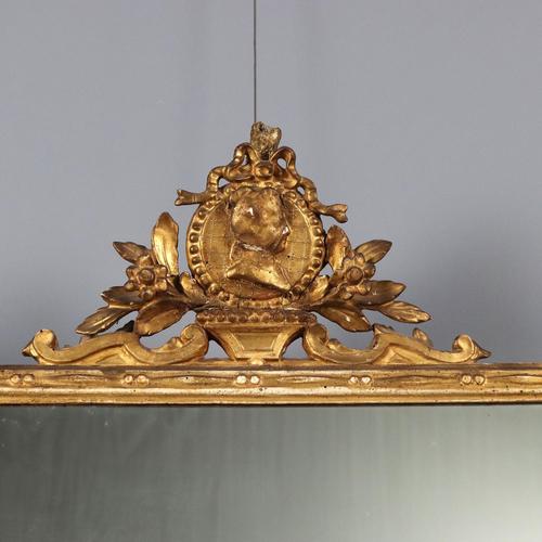 Neoclassical Mirror in Carved and Gilded Wood For Sale - Image 3 of 10