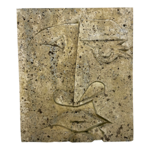 Modernist British Limestone Face Relief, Circa 1970s — A Cubist Homage to Picasso and the Hepworth–Milne Lineage