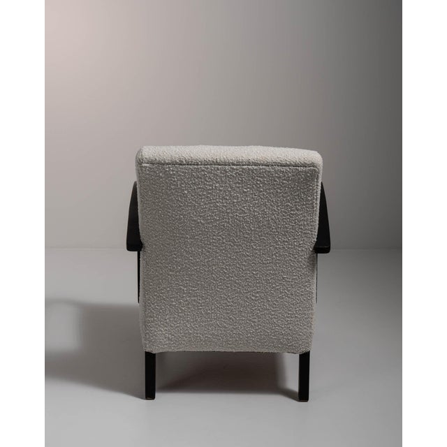 20th Century Czech Republic Dove Grey Bentwood-Arm Lounge Chair For Sale In Greensboro - Image 6 of 11