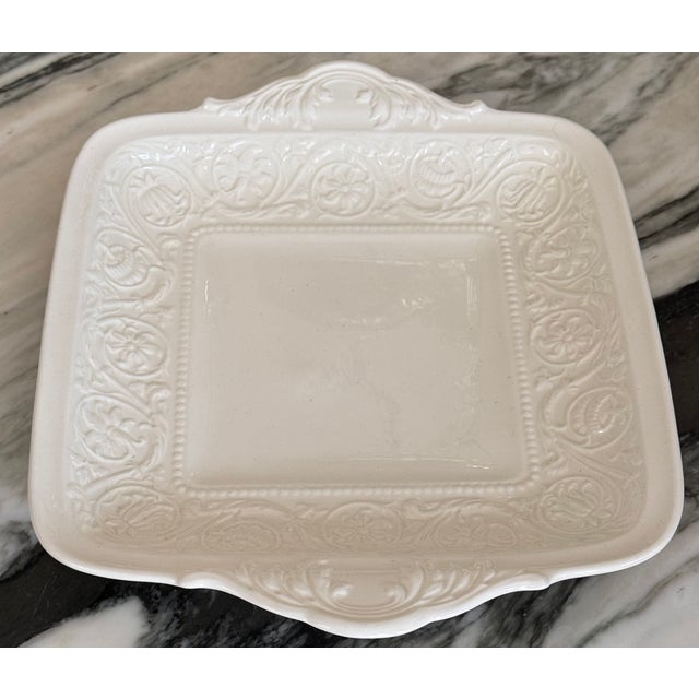 Art Deco 1930s Art Deco Era Wedgwood Patrician Square Handled Cake Plate For Sale - Image 3 of 9