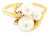 Mikimoto Akoya Pearls Diamond 18k Yellow Gold Ring For Sale