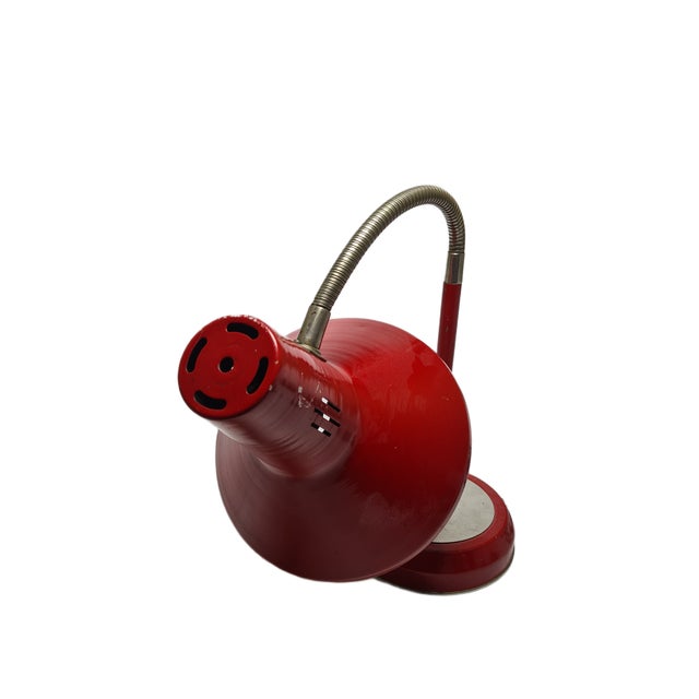 Red Vintage Polish Bedside Lamp in Glass and Metal, 1980s For Sale - Image 8 of 9
