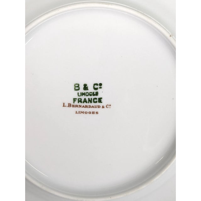 French Country Set of 5 Limoges Porcelain Strawberry Plates For Sale - Image 3 of 4