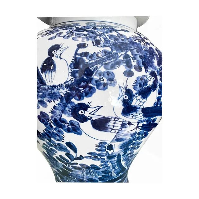 1980s 1980s Asian Blue & White Ginger Jar With Lid For Sale - Image 5 of 5