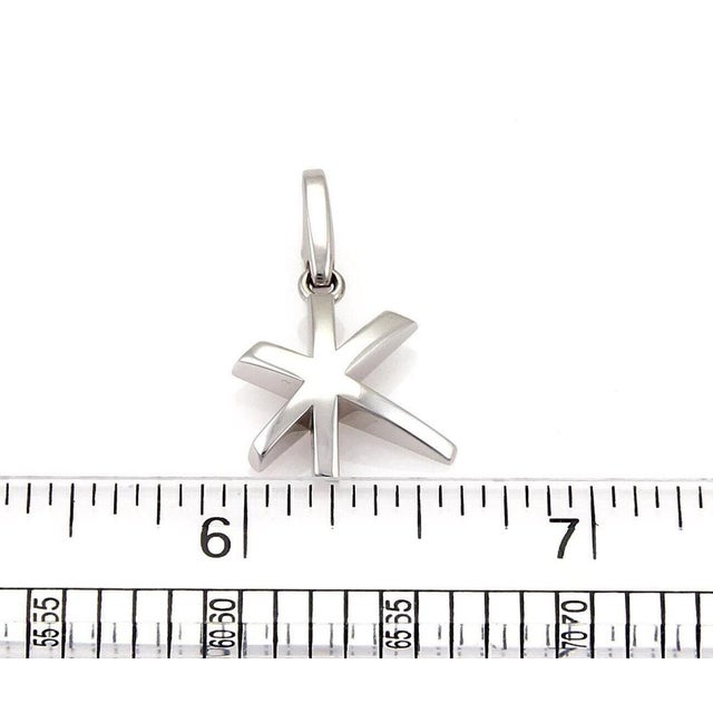 Metal Mid 20th Century Cartier 18k White Gold Star Charm Pendant For Sale - Image 7 of 8