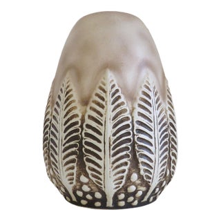 Vintage West German Relief Ceramic Vase For Sale