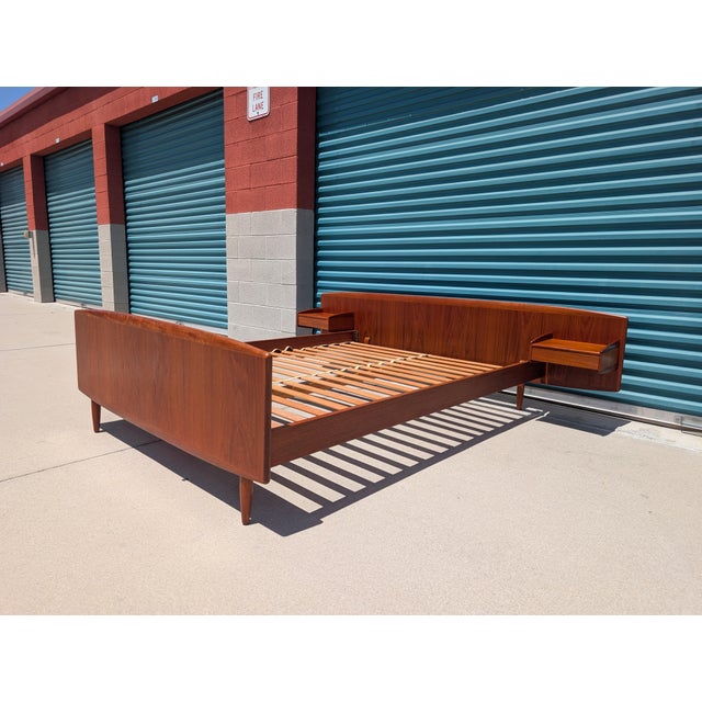 Just in—a seldom-seen Danish Modern teak bed frame by Melvin Mikkelsen Møbler, dating to the 1960s. Beautifully designed...