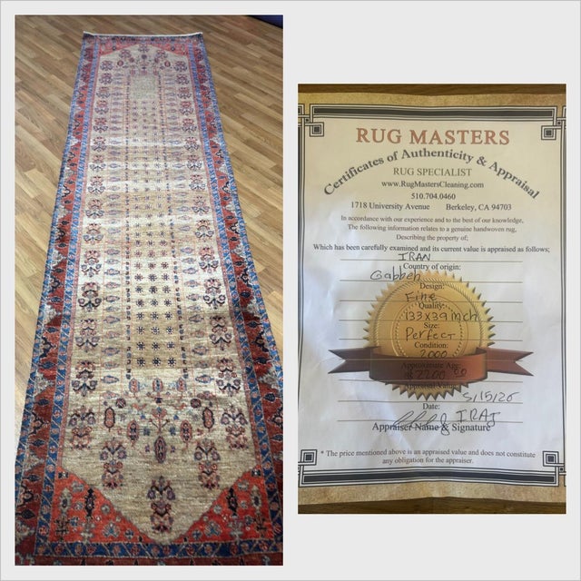 2ft 10in × 11ft 1in Iranian Gabbah Runner Rug For Sale - Image 13 of 13