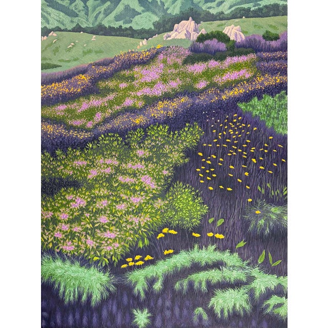 "Beach Flowers" by Gordon Mortensen Hand signed, titled, dated & numbered by the artist in pencil Limited Edition Woodcut...