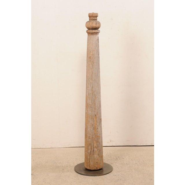 19th Century British Colonial Tapered Wood Column on Stand For Sale - Image 11 of 11