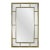 Late 20th Century Modern Large Rectangular Wall Mirror W/Brass Windowpane Frame For Sale
