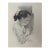 1940s Original Signed Graphite Illustration of Praying Young Girl, 11.5 × 8.75 In. For Sale