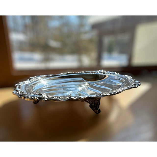 1940s 1940s Baroque Wallace Silver-Plate Serving Meat Platter For Sale - Image 5 of 10